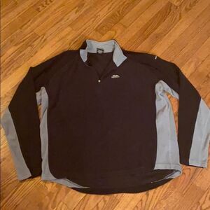 Trespass quarter zip black/grey light fleece